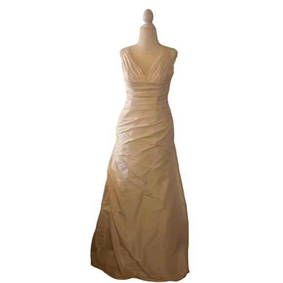 CASABLANCA BRIDAL Ivory Taffeta Wedding Bridal Gown Sequins Train Size 8 - Picture 4 of 8